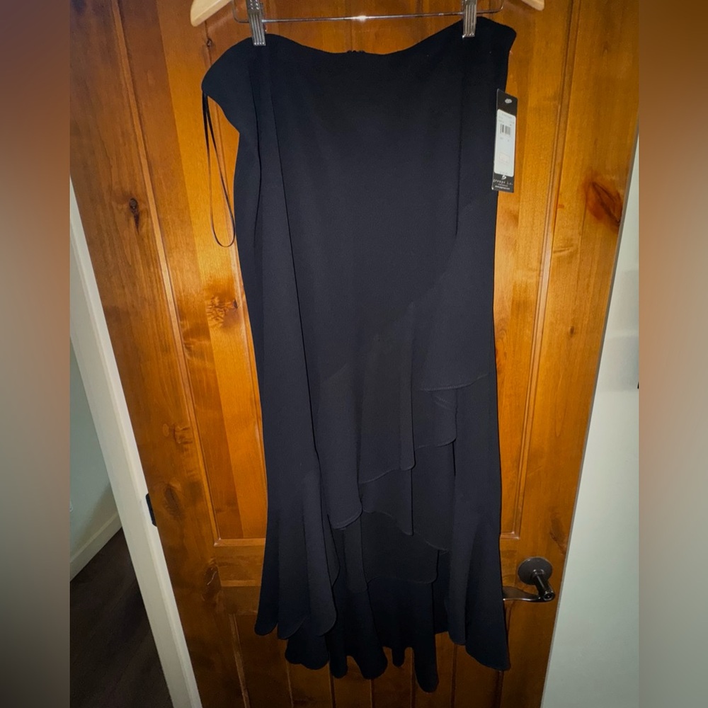 JS Boutique Black Formal Skirt Size 16 NWT Asymmetrical Hem